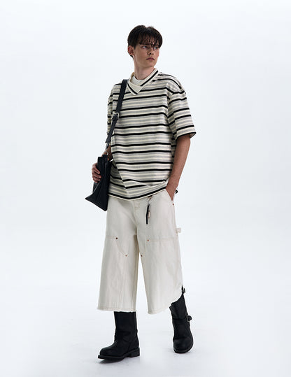 MADWITCH CONTRAST STRIPED T-SHIRT #G1525