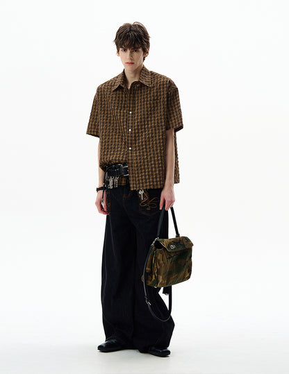 MADWITCH SEERSUCKER RETRO SHIRT #CR237