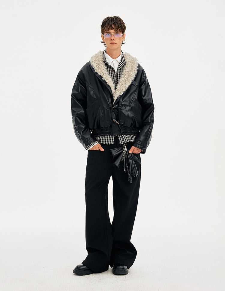 MADWITCH HORN BUTTON LEATHER QUILTED JACKET #AW25507