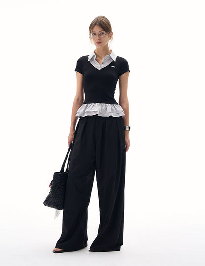 MADWITCH FAUX TWO-PIECE CROP TANK TOP #TX277