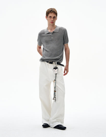 MADWITCH CLASSIC POLO KNIT TOP #250139