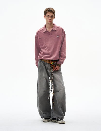 MADWITCH UNISEX RETRO POLO SWEATSHIRT #9693
