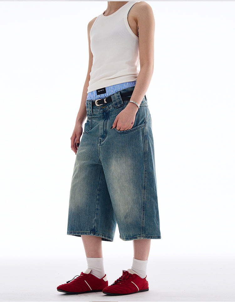 MADWITCH DESIGNER-STYLE CROPPED JEANS #L826