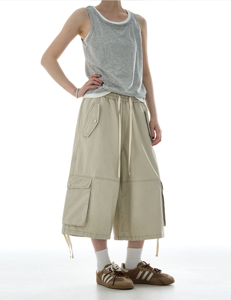 MADWITCH RELAXED FIT UTILITY CARGO SHORTS #A600