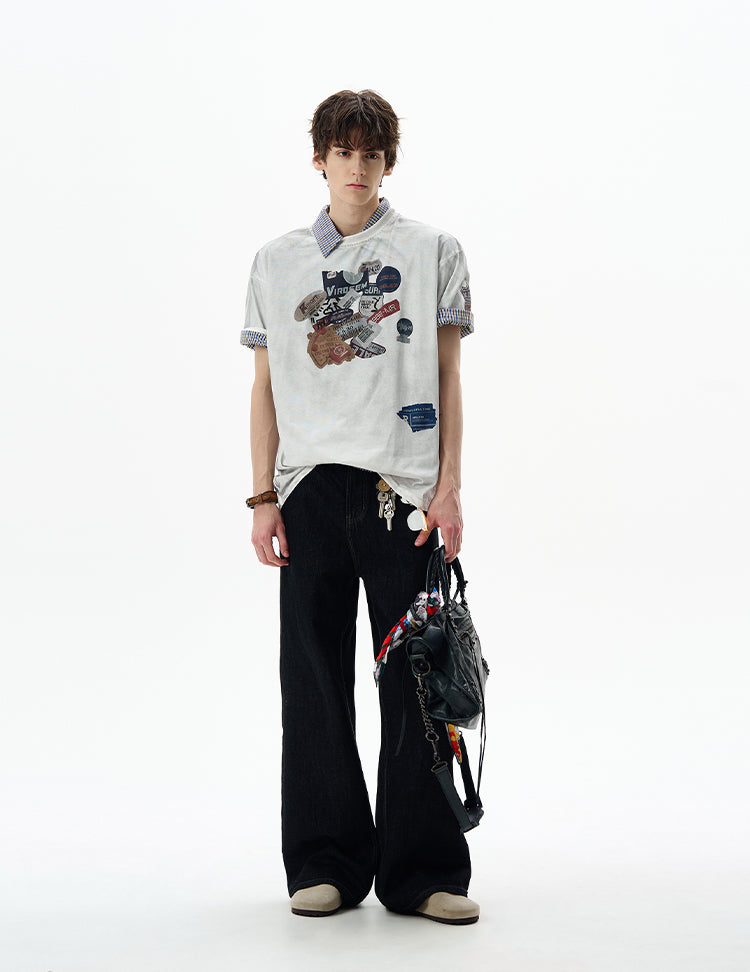 MADWITCH DIRTY DYE PRINTED TEE #8777