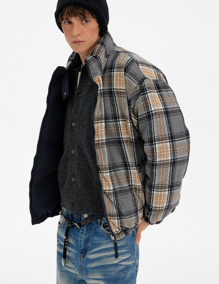 MADWITCH REVERSIBLE PLAID PUFFER JACKET #254YR10160