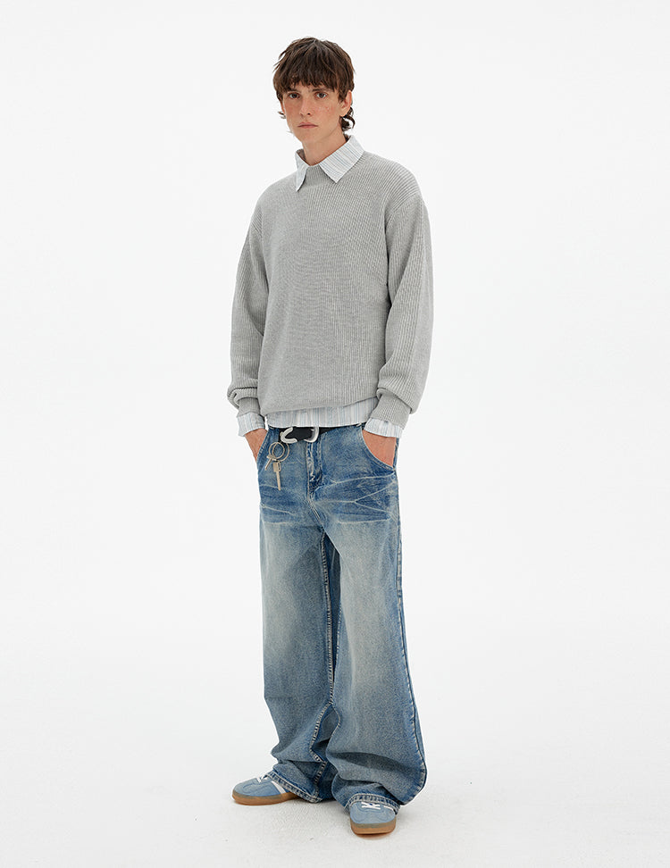 MADWITCH MINIMAL PULLOVER KNIT SWEATER #80390