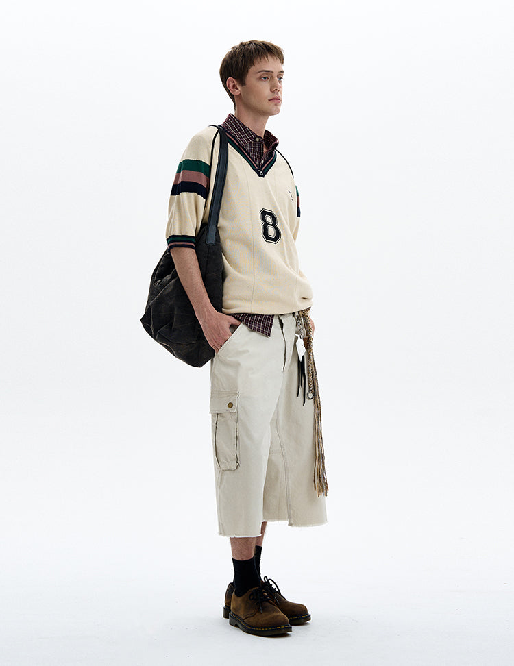 MADWITCH V-NECK KNIT TEE #TA551