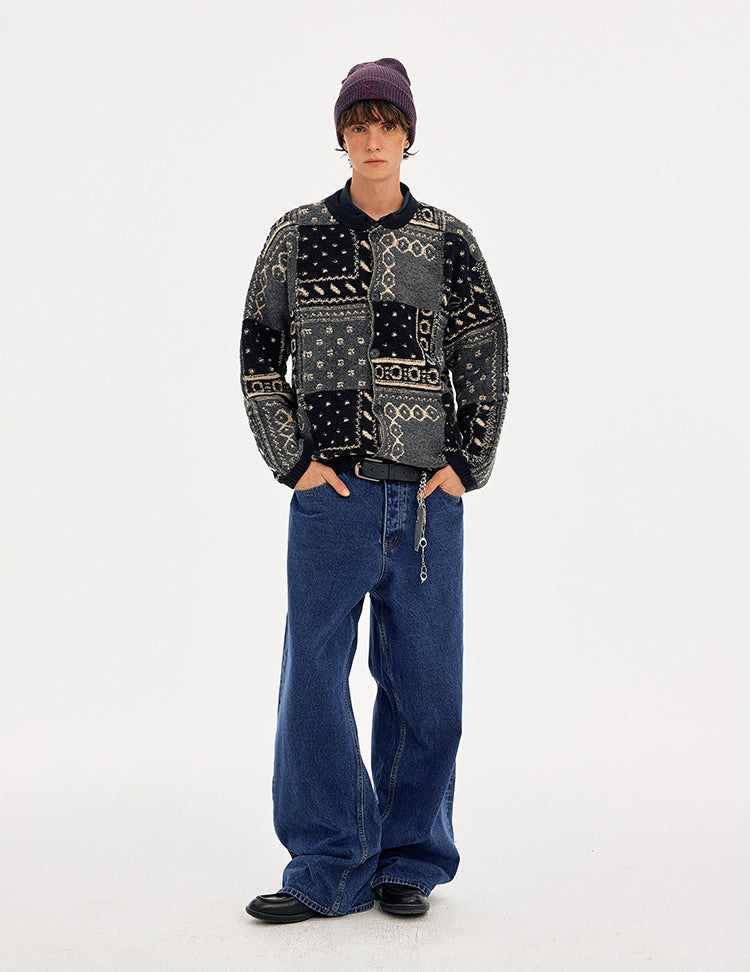 MADWITCH COLORBLOCK BASEBALL KNIT SWEATER #65163