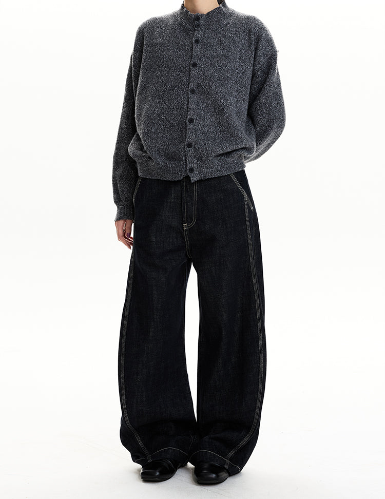 MADWIT RAW DENIM DECONSTRUCTED WIDE JEANS #GPC9781