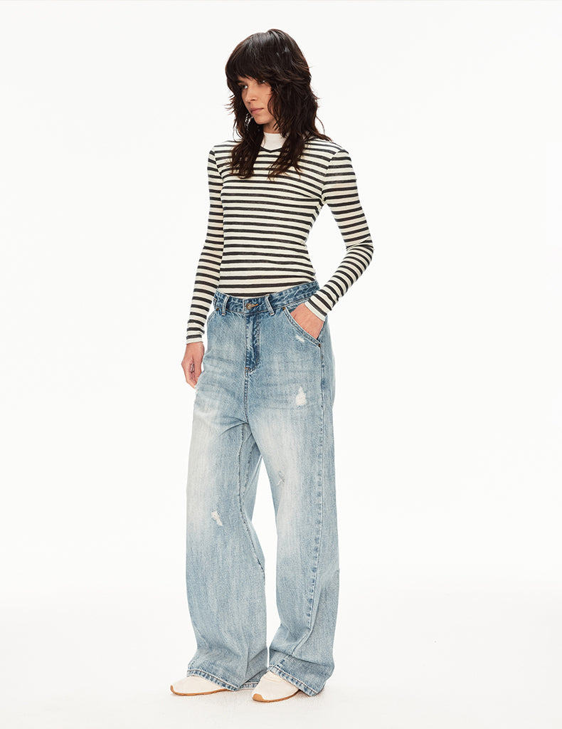 MADWIT RIPPED WASH JEANS #WH0A129