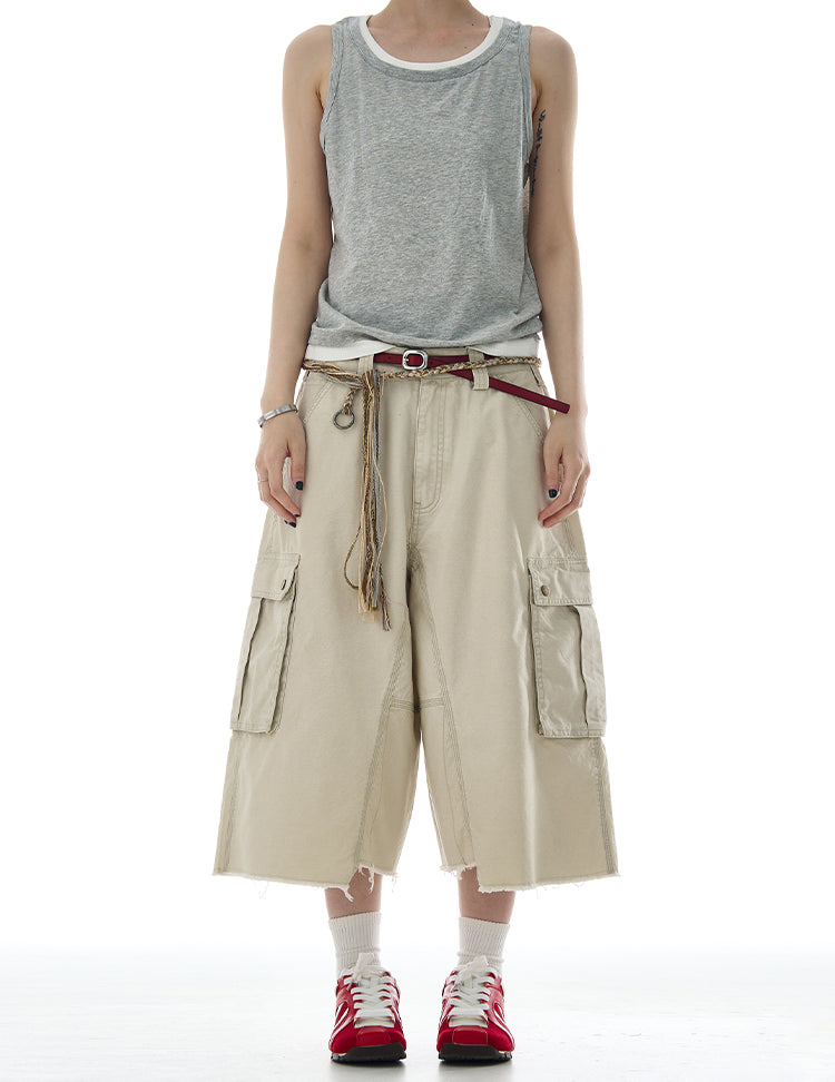 MADWITCH MULTI-POCKET UTILITY CARGO SHORTS #A601