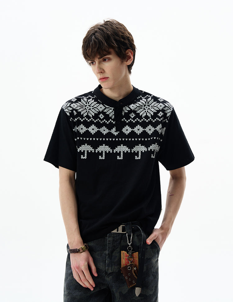 MADWITCH FAIR ISLE COTTON TEE #27351