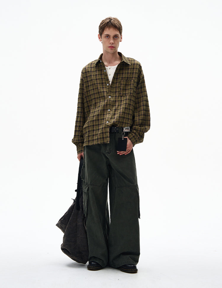 MADWITCH UNISEX AUTUMN PLAID SHIRT #CR6252