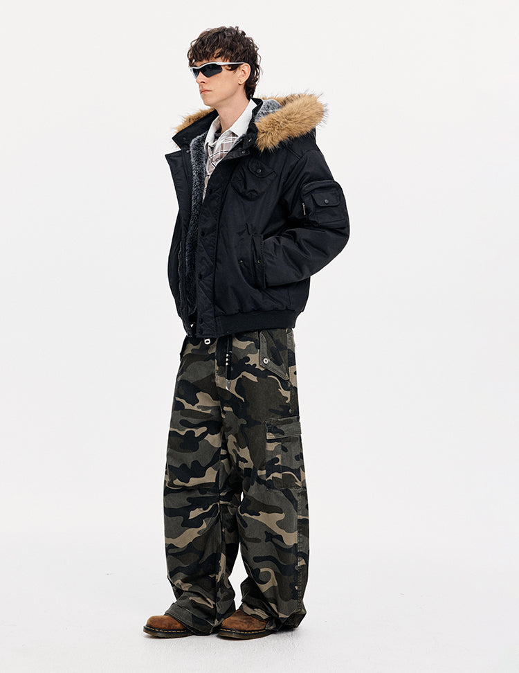 MADWITCH DETACHABLE HOOD QUILTED JACKET #IN058