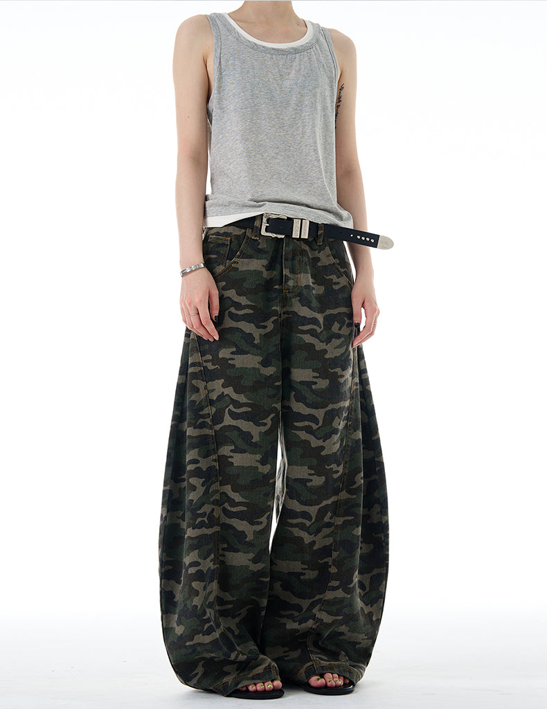 MADWITCH CAMO WIDE-LEG PANTS #G6808