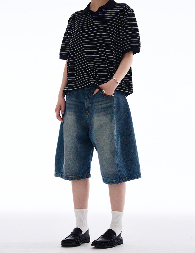 MADWITCH EXTRA BAGGY CROPPED JEANS #L811