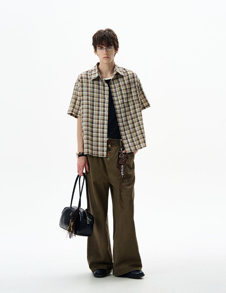 MADWITCH CONTRAST CHECKERED SHIRT #CR251