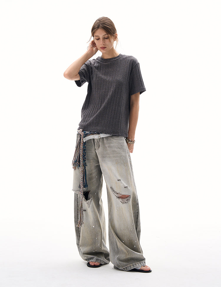 MADWITCH CLASSIC CREW KNIT TSHIRT #R2409