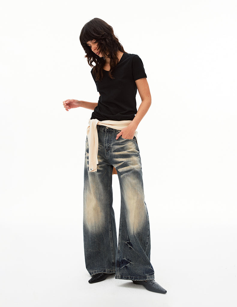 MADWIT VINTAGE WHISKER JEANS #G6898