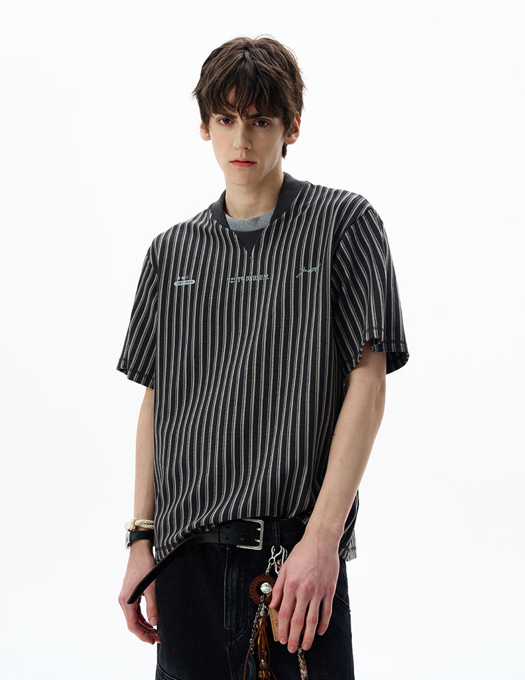 MADWITCH VINTAGE STRIPED TEE #X006