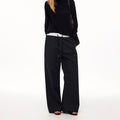 MADWITCH VINTAGE PLAID DRAWSTRING WIDE-LEG PANTS #CK61051