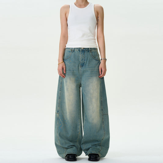 MADWITCH WASHED BAGGY DENIM PANTS #D1675