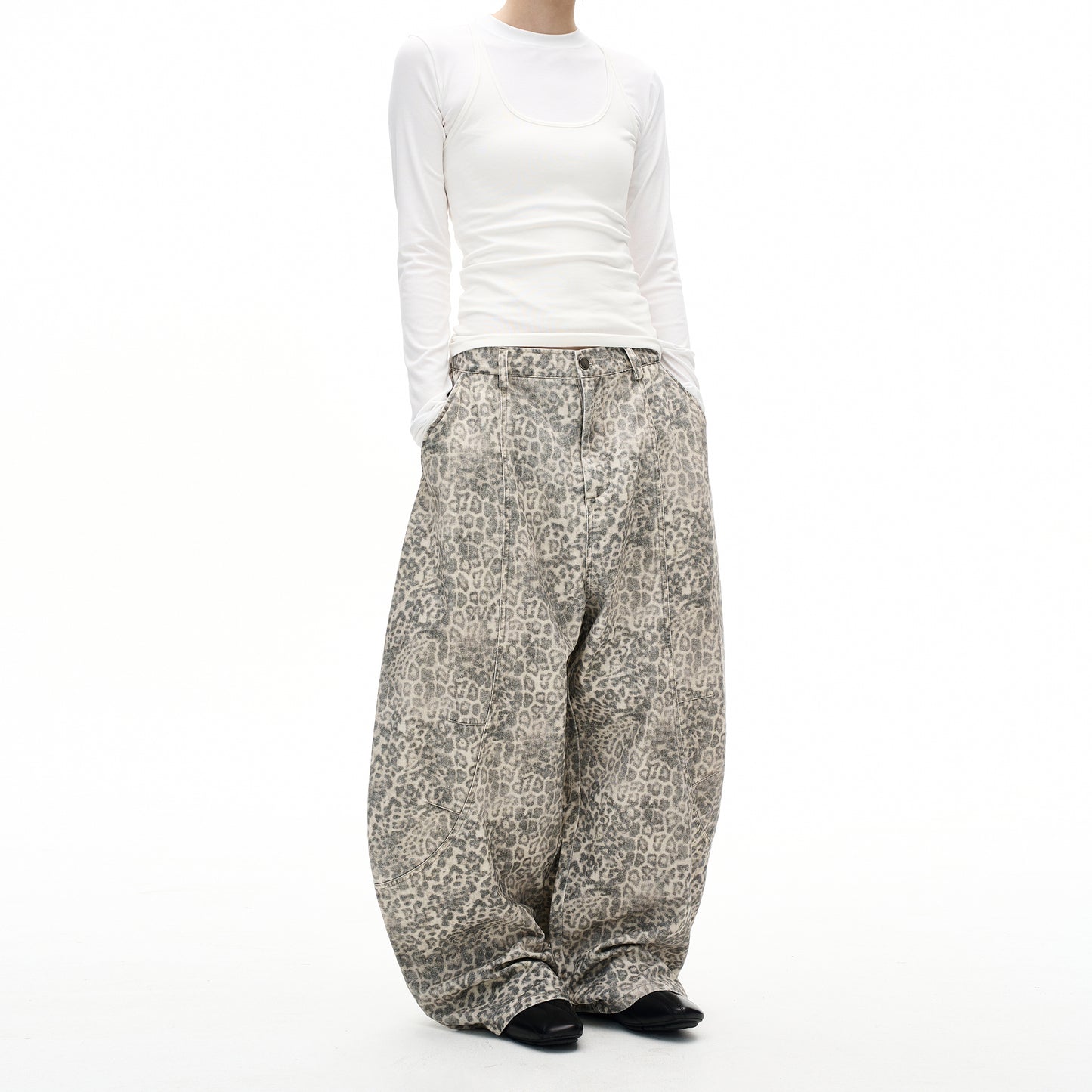 MADWITCH VINTAGE LEOPARD WIDE JEANS #A616