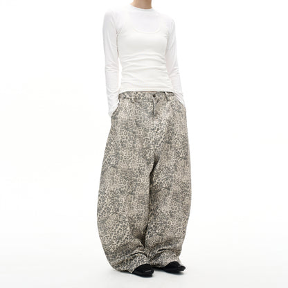 MADWITCH VINTAGE LEOPARD WIDE JEANS #A616