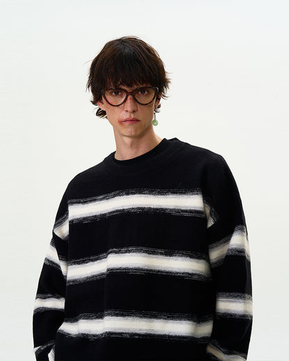 MADWITCH STRIPED CREWNECK SWEATER #5608