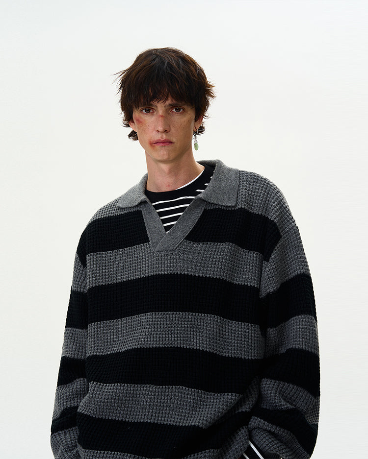 MADWITCH STRIPED KNIT SWEATER #MY407