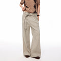 MADWITCH VINTAGE STRIPED BELTED WIDE-LEG TROUSERS #AW26170