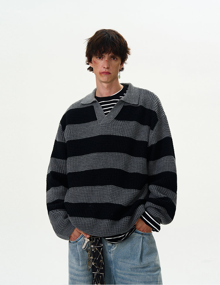 MADWITCH STRIPED KNIT SWEATER #MY407