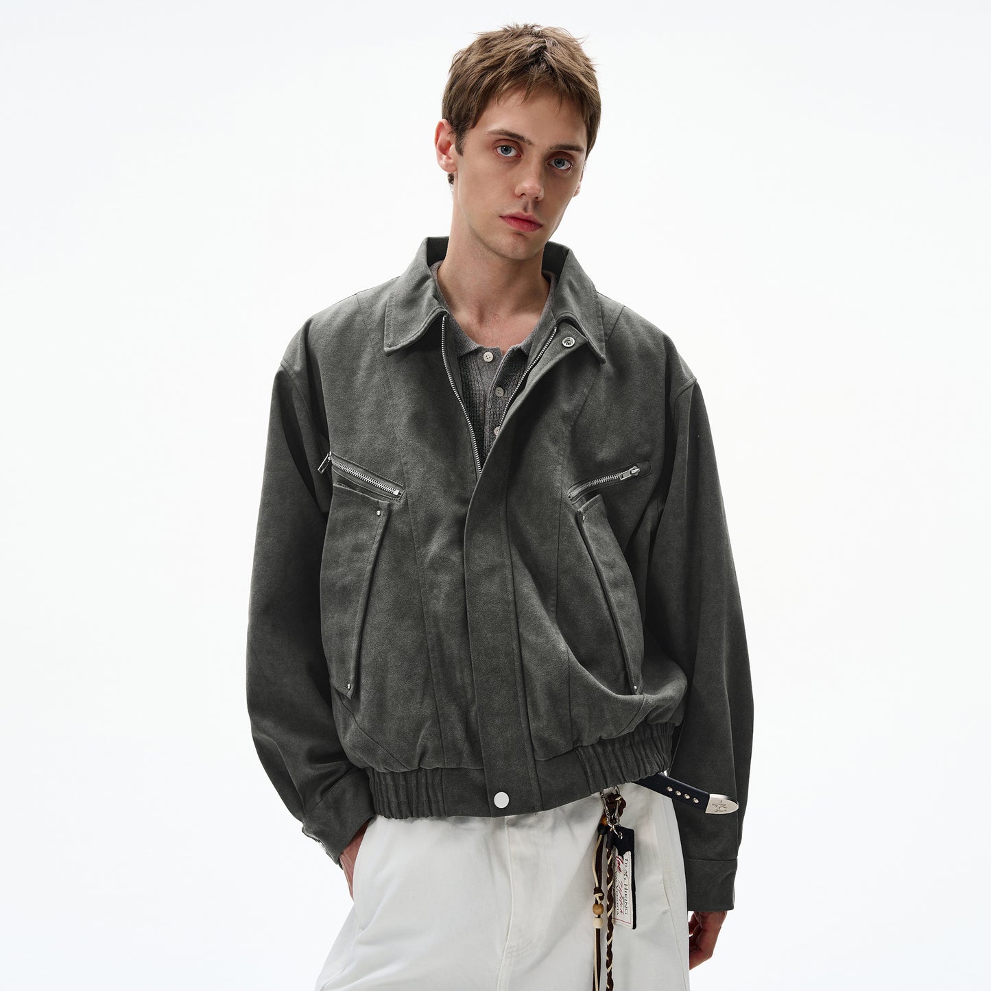 MADWITCH UNISEX SUEDE UTILITY JACKET #L963