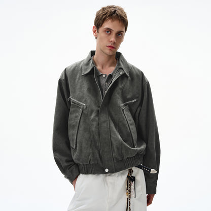 MADWITCH UNISEX SUEDE UTILITY JACKET #L963