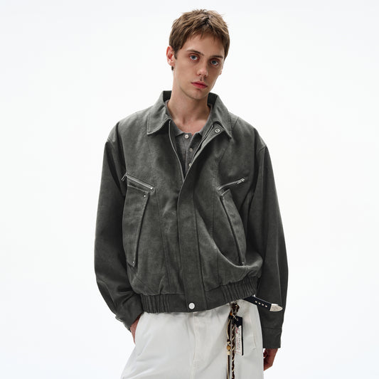 MADWITCH UNISEX SUEDE UTILITY JACKET #L963
