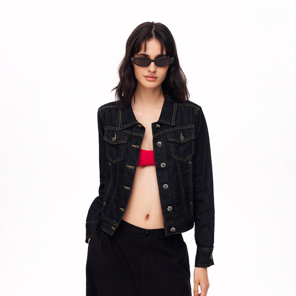 MADWITCH VINTAGE CROPPED DENIM JACKET #CW1366N