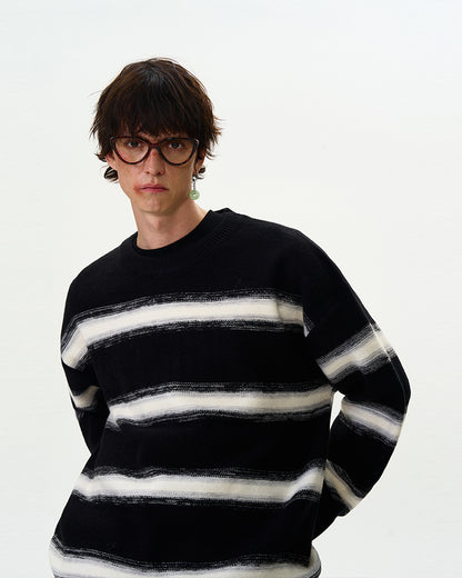 MADWITCH STRIPED CREWNECK SWEATER #5608