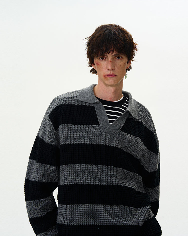 MADWITCH STRIPED KNIT SWEATER #MY407