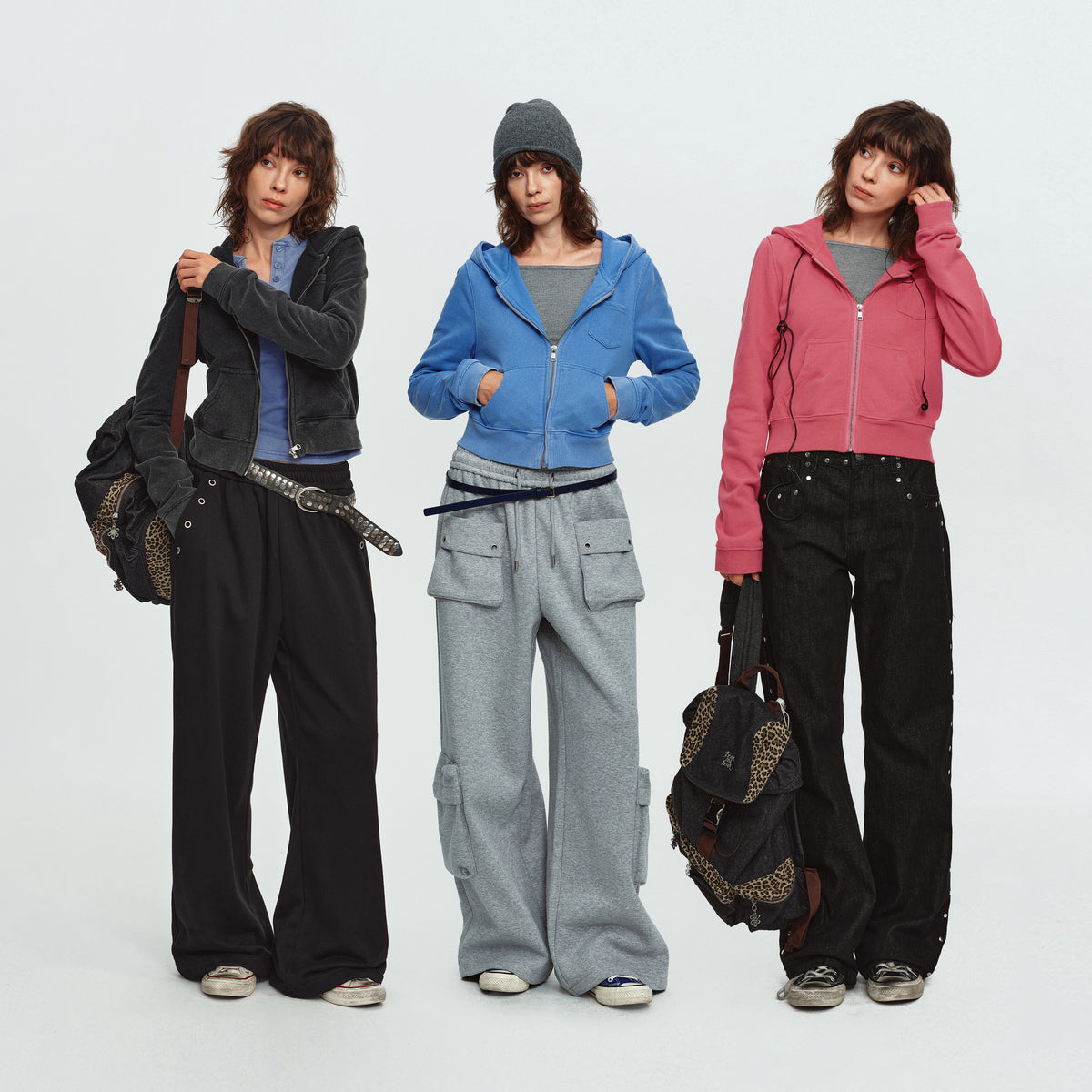 MADWITCH WASHED CROPPED ZIP HOODIE #2026712