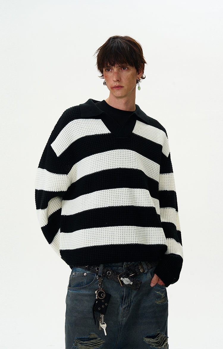 MADWITCH STRIPED KNIT SWEATER #MY407