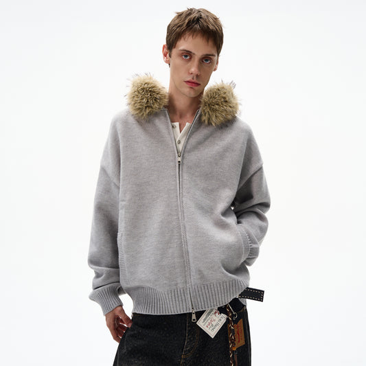 MADWITCH UNISEX FUR-TRIMMED CASUAL COAT #6273