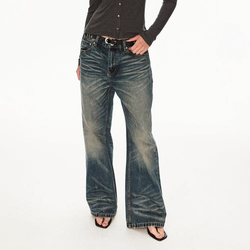 MADWIT WASHED STRAIGHT JEANS GD003 - MadWitch Store