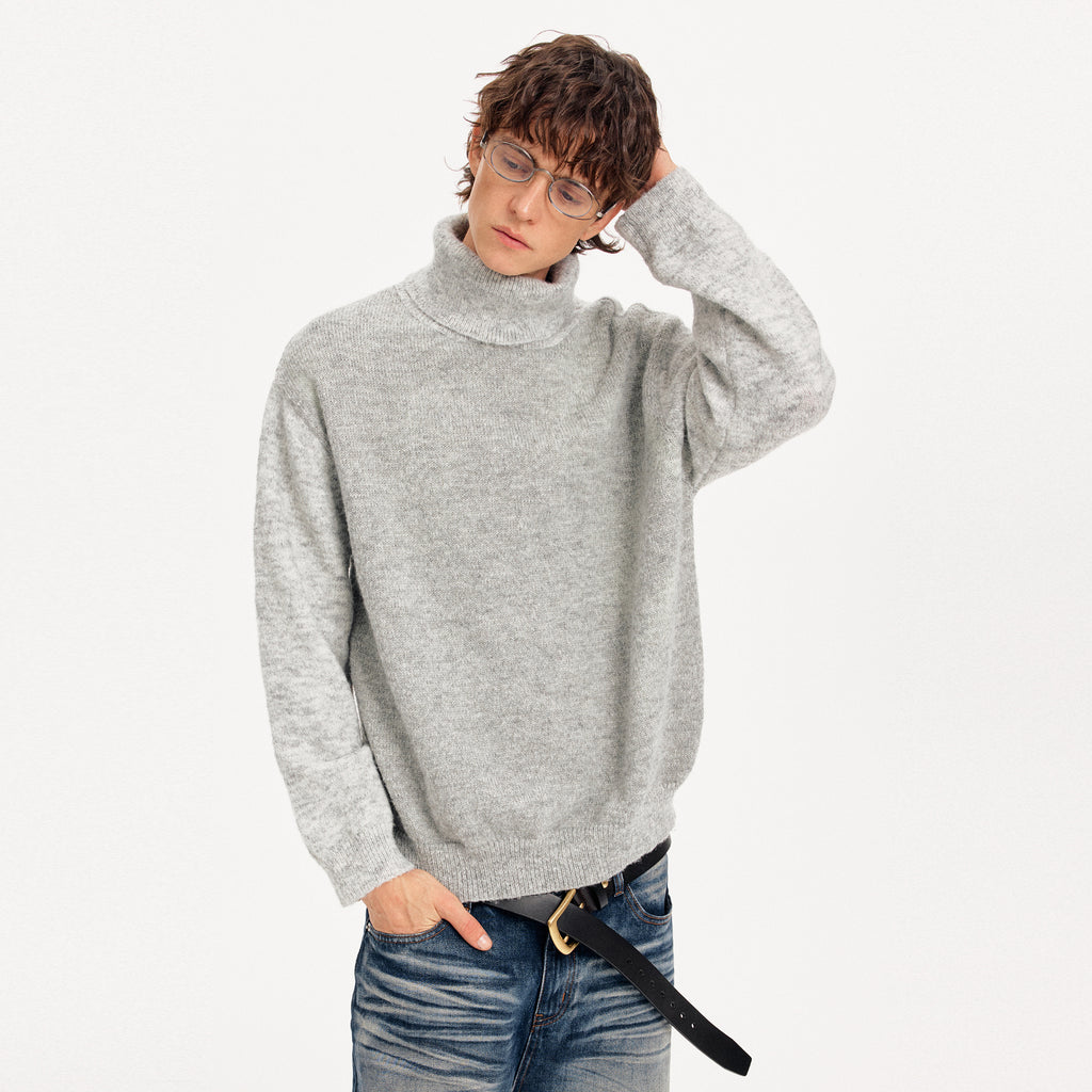 MADWITCH WOOL BLEND STAND COLLAR SWEATER #72672