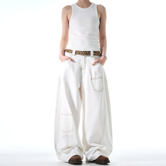 MADWITCH DESIGNER-STYLE WIDE-LEG JEANS #L665