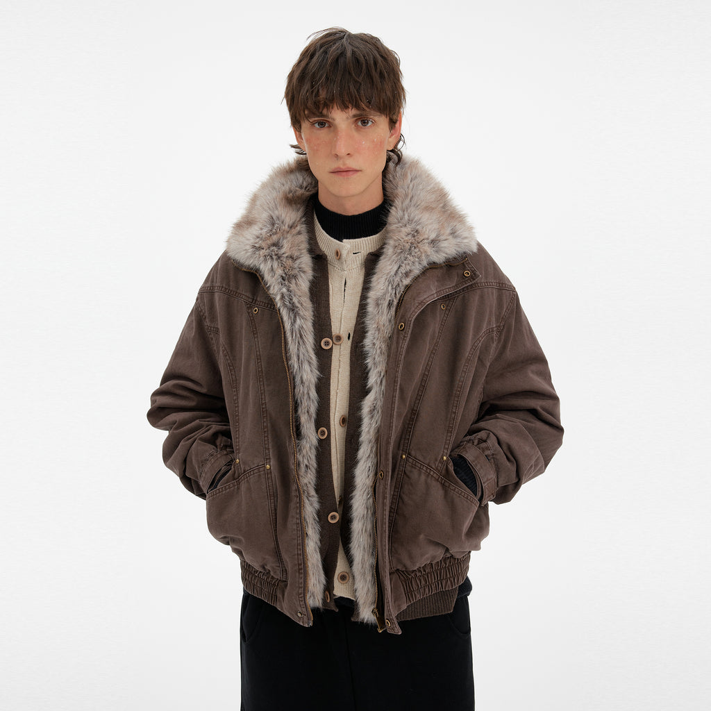 MADWITCH DETACHABLE FUR COLLAR WORK PARKA #990998