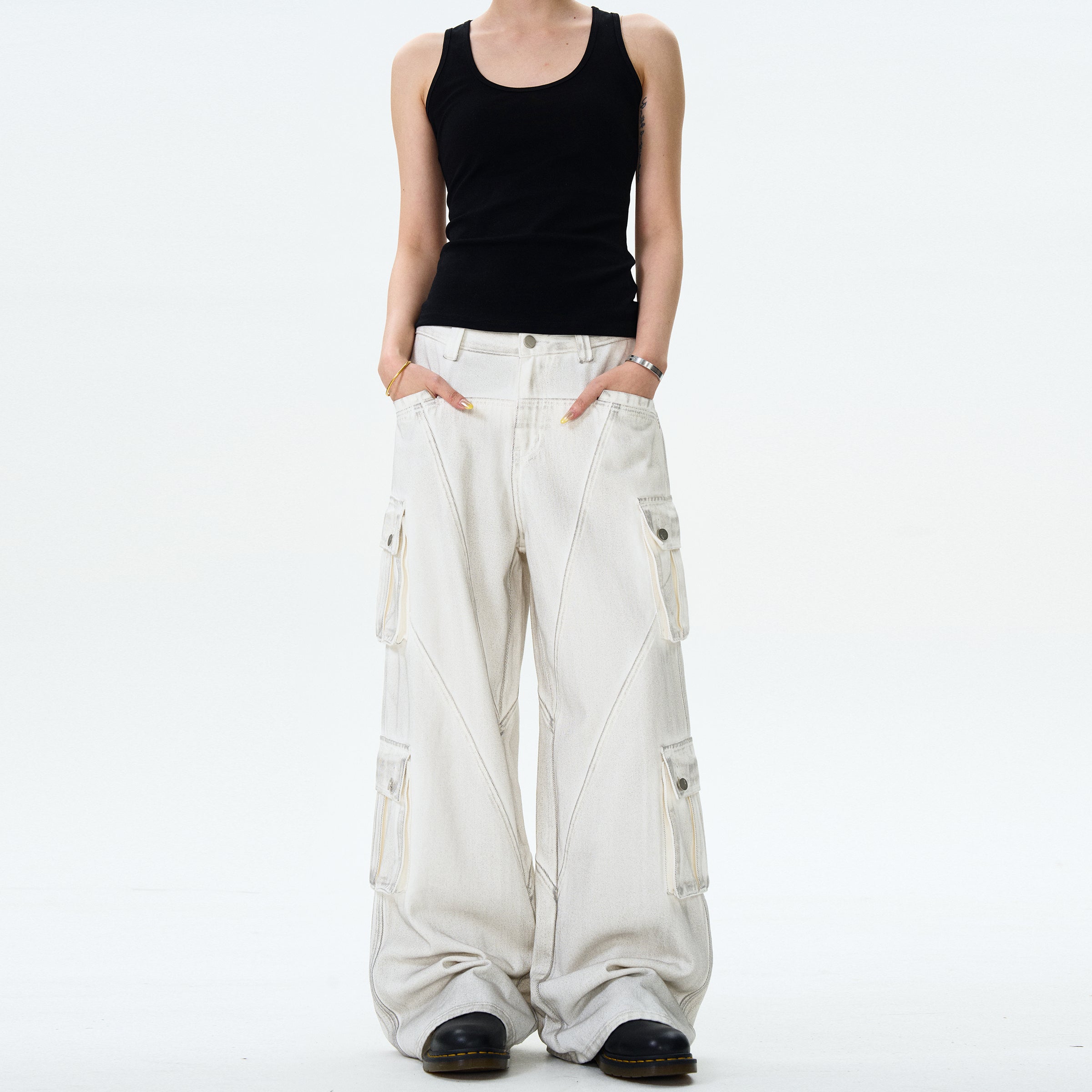 MADWITCH DECONSTRUCTED VINTAGE WORKWEAR JEANS #WHOA098