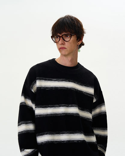 MADWITCH STRIPED CREWNECK SWEATER #5608