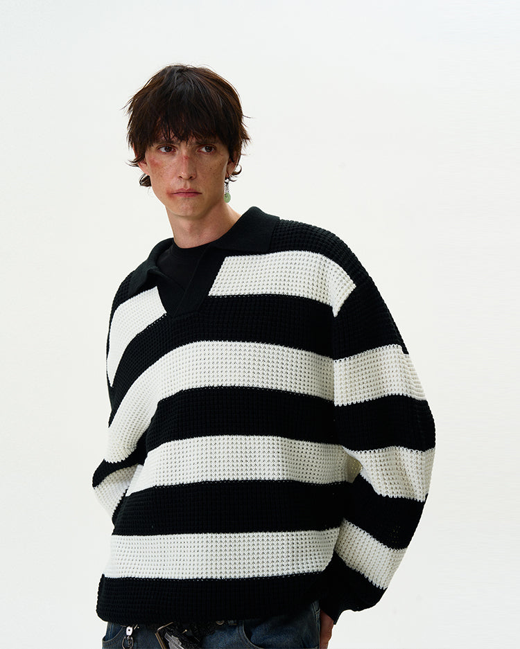 MADWITCH STRIPED KNIT SWEATER #MY407