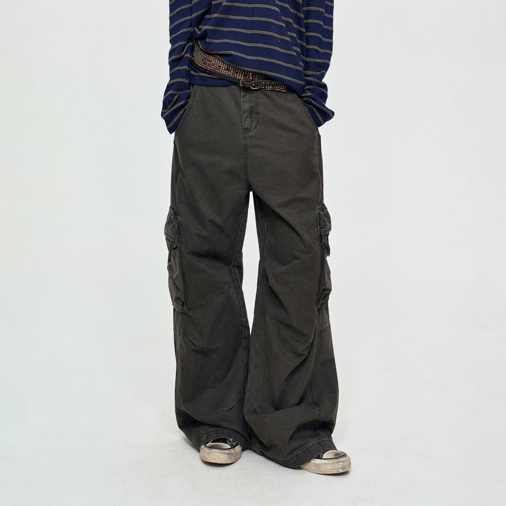 MADWITCH WASHED MULTI-POCKET CARGO PANTS #Z072